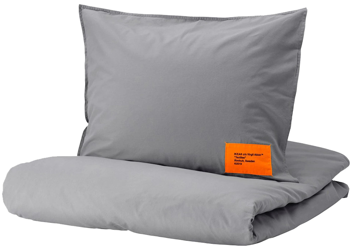 Virgil Abloh x IKEA MARKERAD US Duvet Cover and 2 Pillowcases (Full/Queen) Gray -1