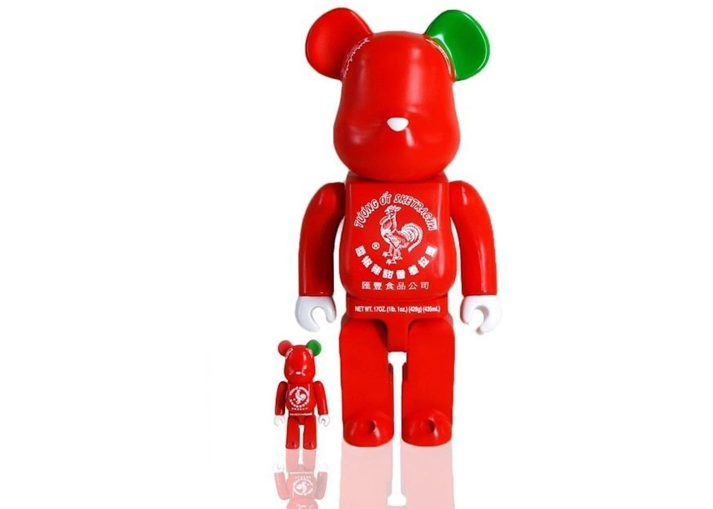 Bearbrick BAIT x Medicom x Sriracha 100% & 400% Set Red -1