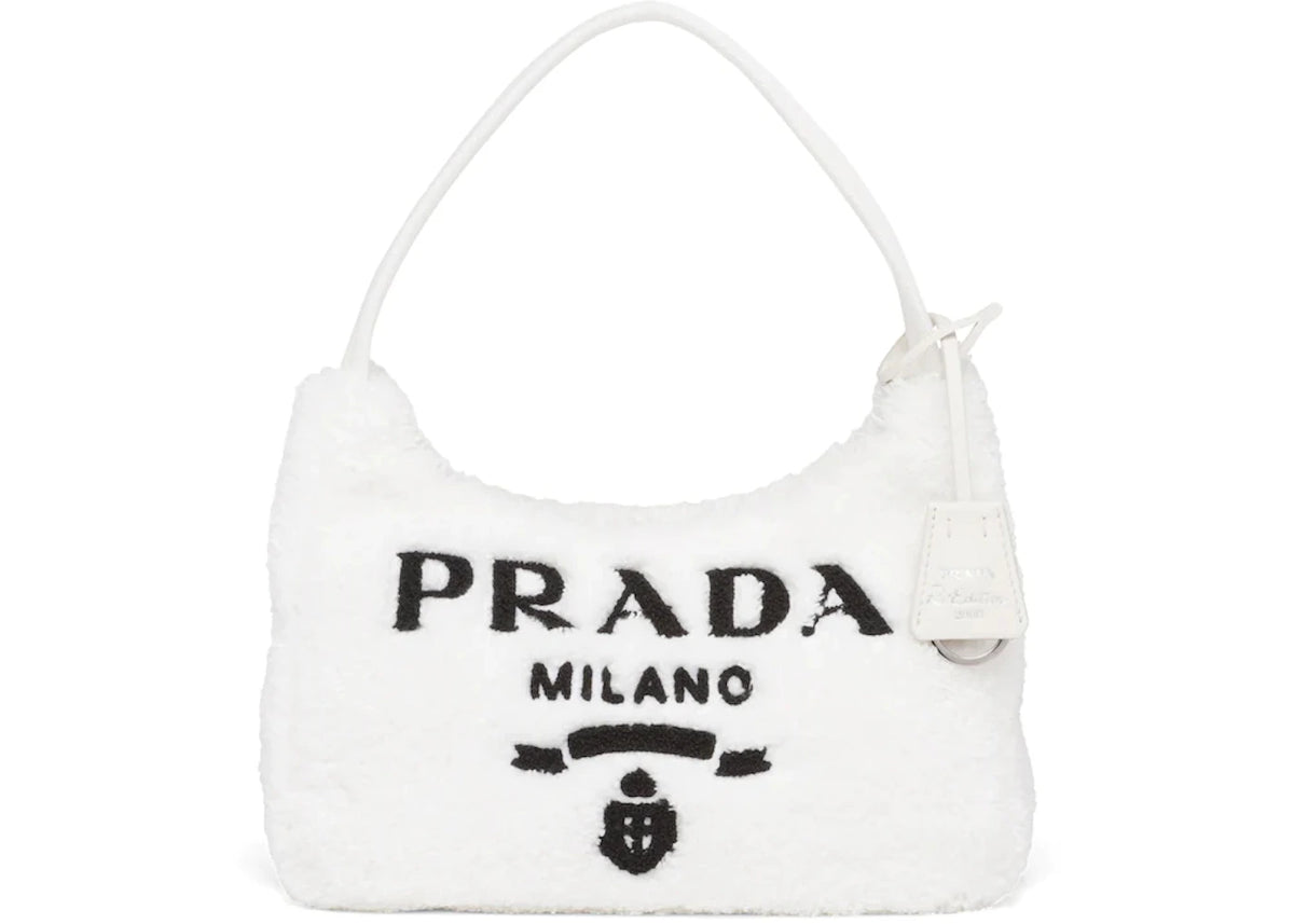 Prada Re-Edition 2000 Terry Mini Bag White/Black -1