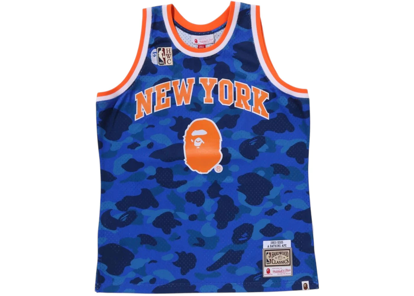 BAPE x Mitchell & Ness NBA New York Knicks Swingman Jersey Blue -1