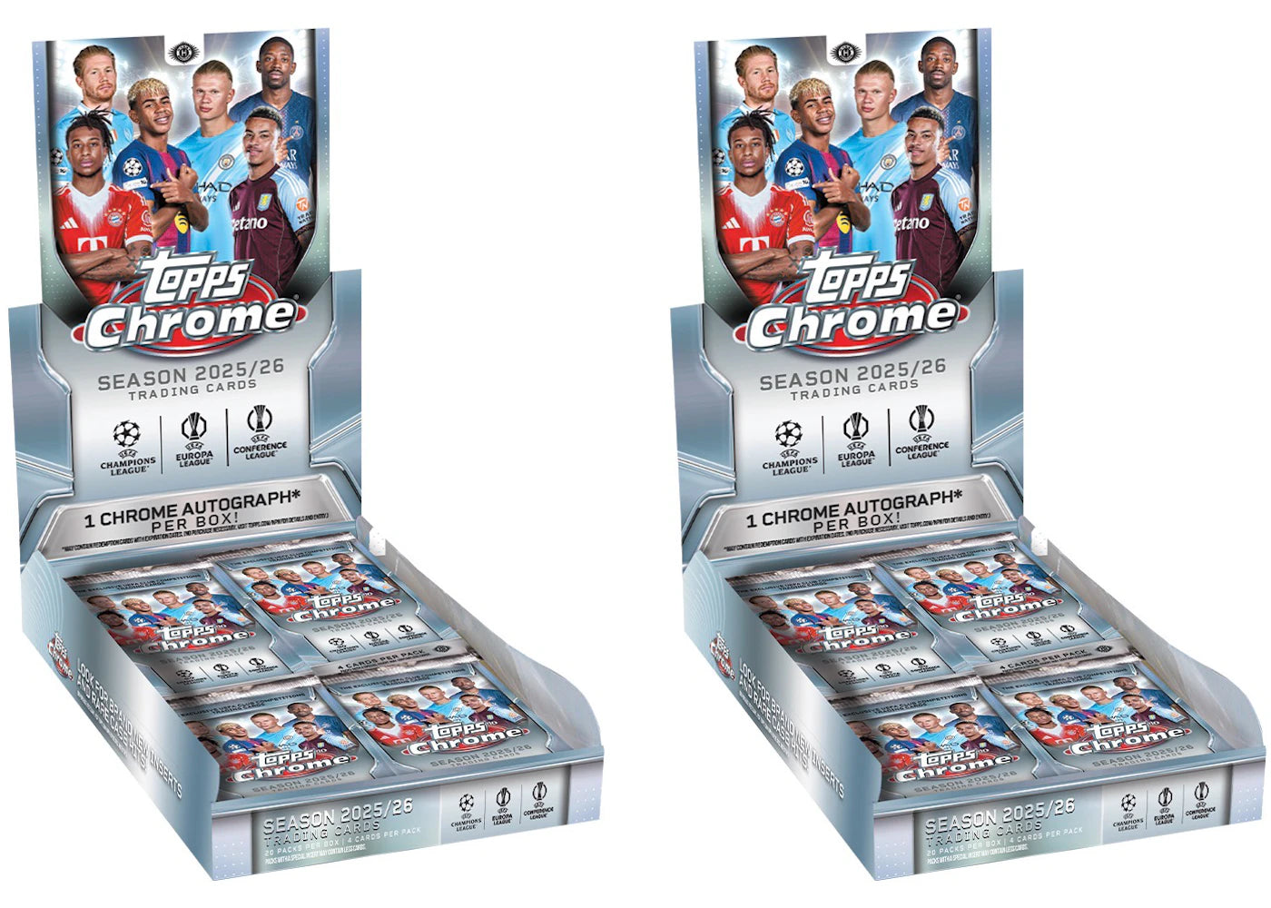 2025/26 Topps Chrome UEFA Club Competitions Hobby Box 2x Lot -1