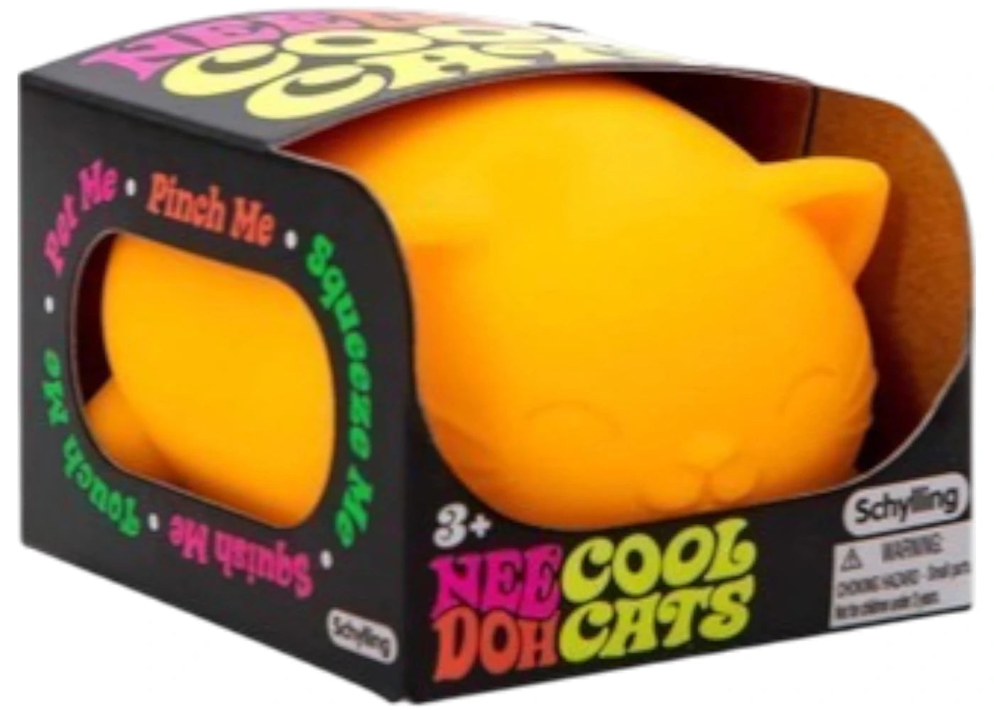 NeeDoh Super Cool Cat Squishy Fidget Toy Yellow -1