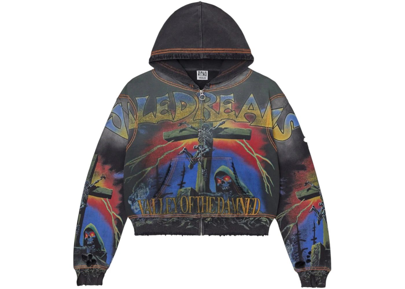 Vale Forever Damned Big Zip Up Hoodie Black -1