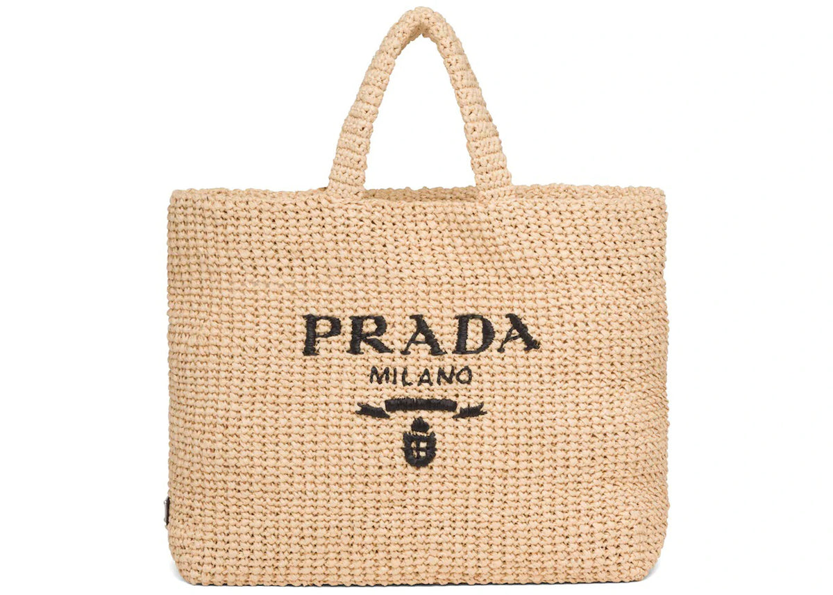 Prada Raffia Tote Bag Brown -1