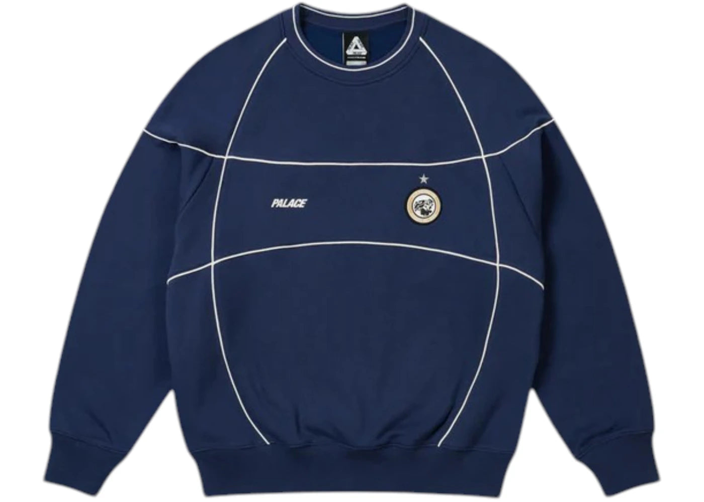 Palace Pro Team Piped Crew Navy -1