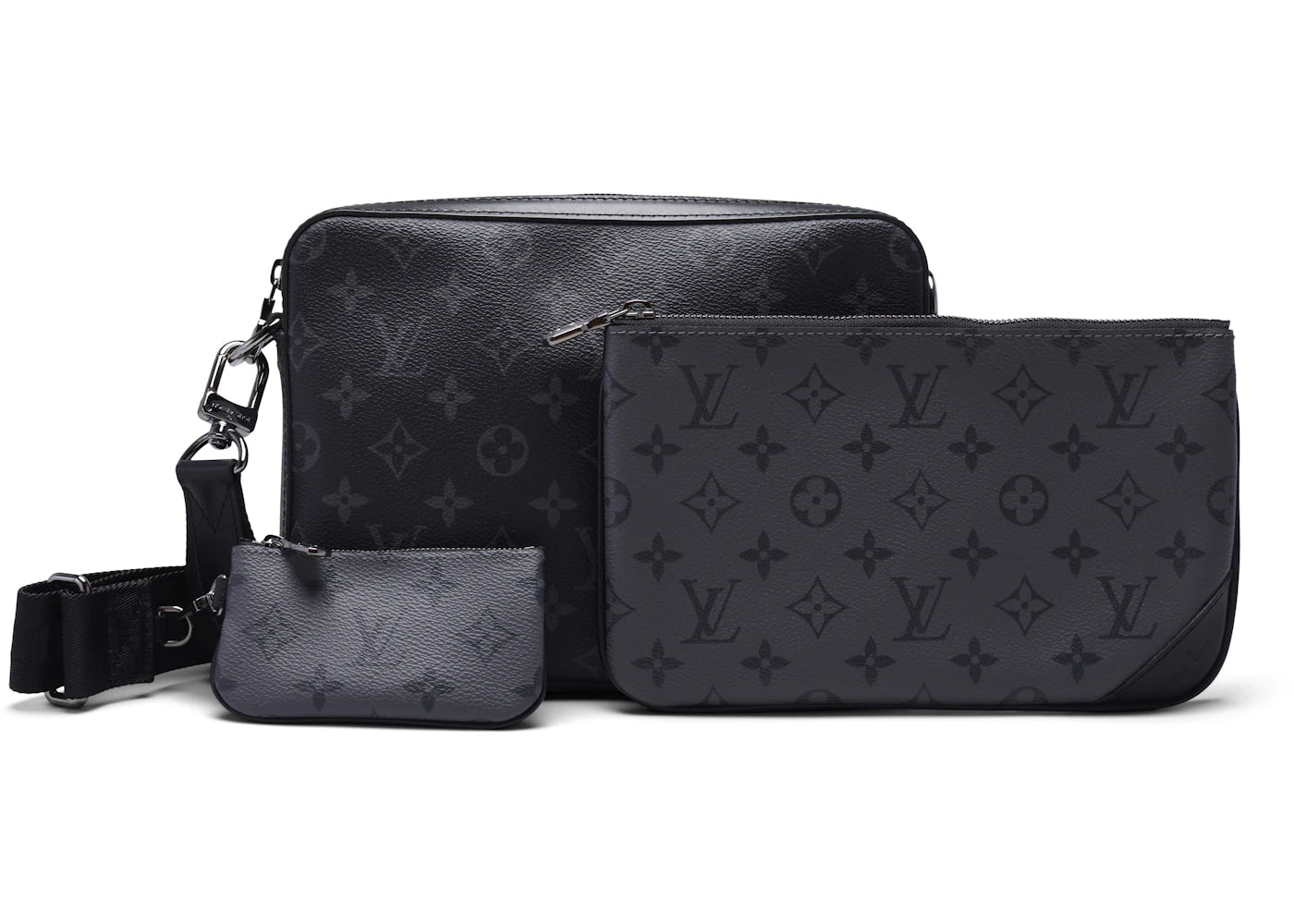 Louis Vuitton Trio Messenger Monogram Eclipse Reverse Gray -1