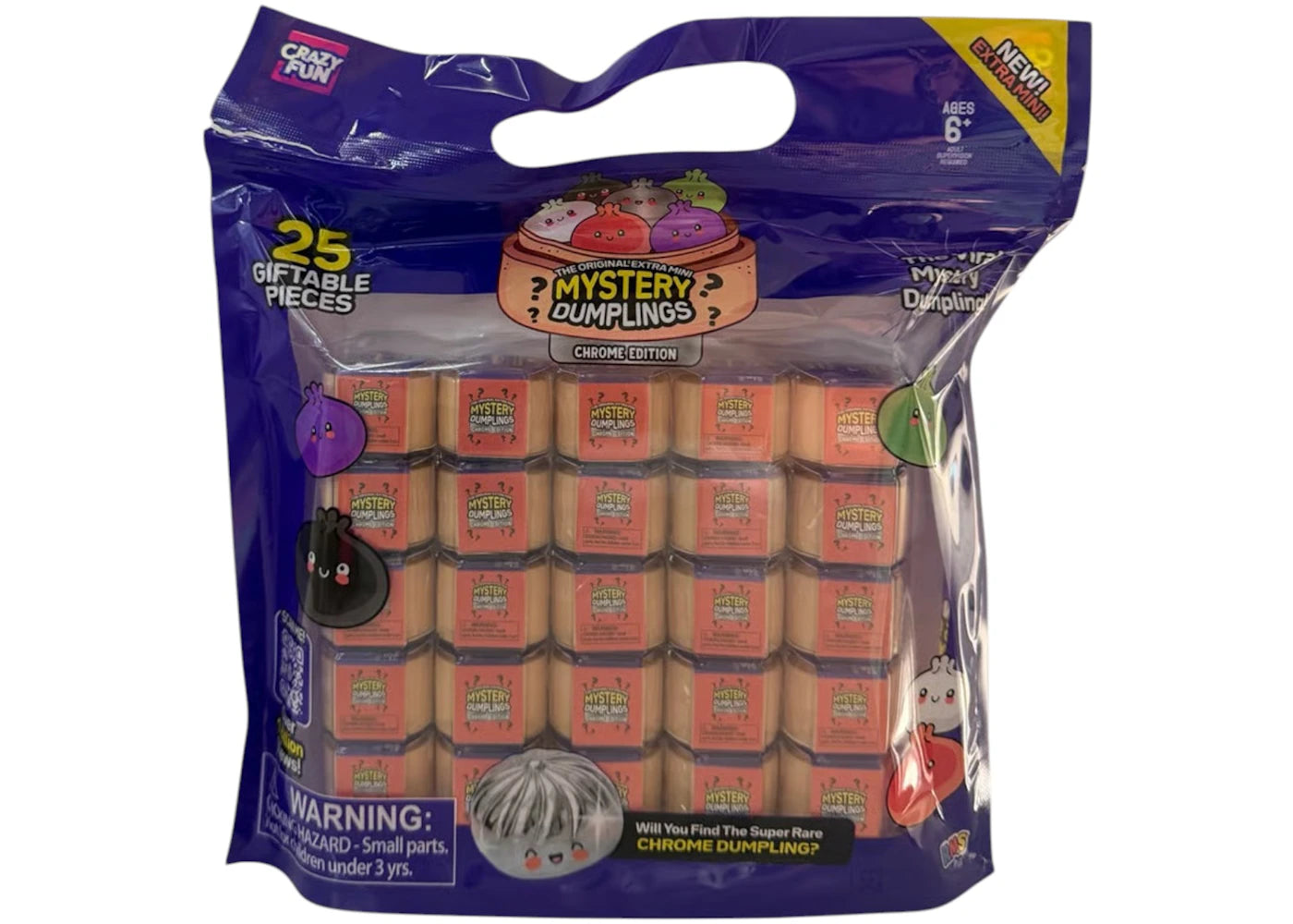 Squishy Bun Extra Mini Mystery Dumpling Chrome Edition Set Blind Box Set (25 Blind Boxes) -1