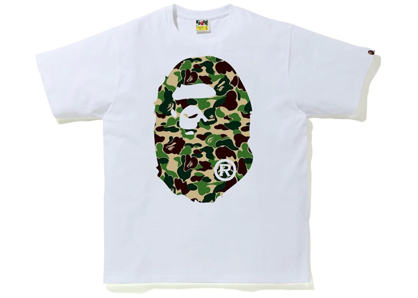 BAPE ABC Camo Big Ape Head Tee White/Green -1