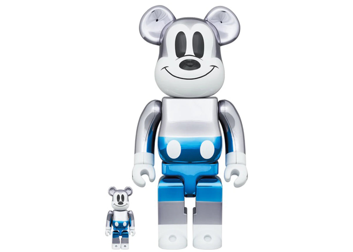 Bearbrick x Disney Fragmentdesign Mickey Mouse 100% & 400% Set Blue Ver. -1