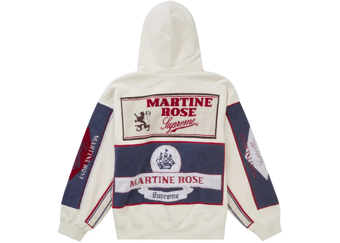 Supreme Martine Rose Towel Zip Up Hooded Sweatshirt White -1