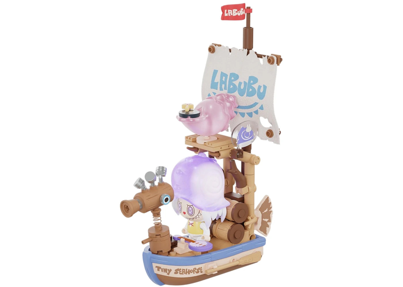 Pop Mart THE MONSTERS Labubu Chasing Mermaids Series The Tiny Seahorse Block Figures -1