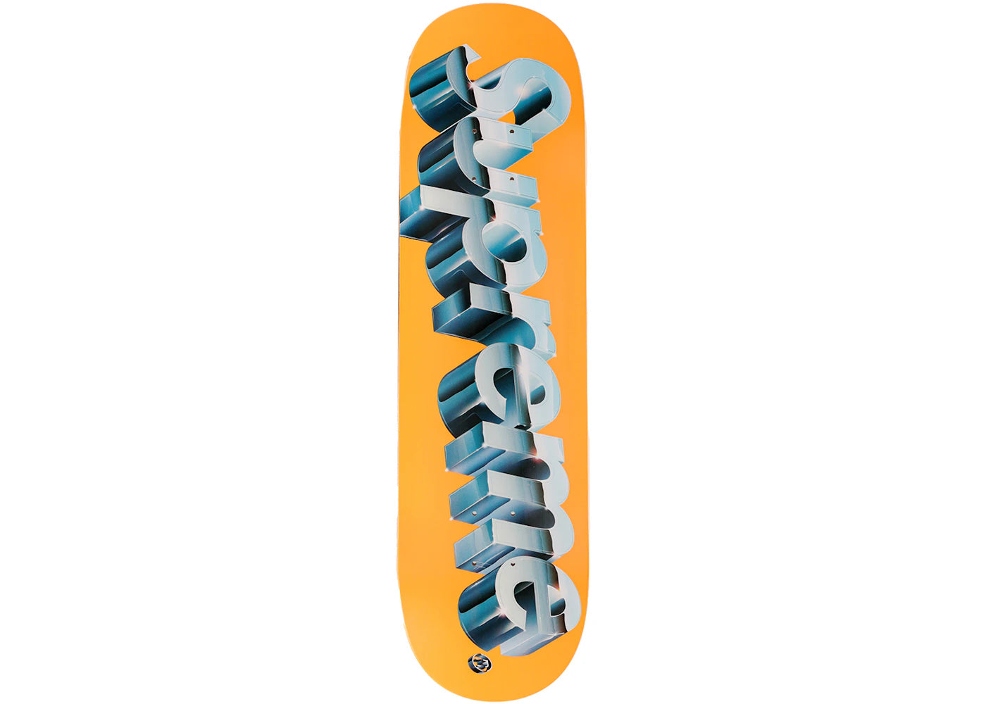 Supreme Chrome Logo Skateboard Deck Orange -1