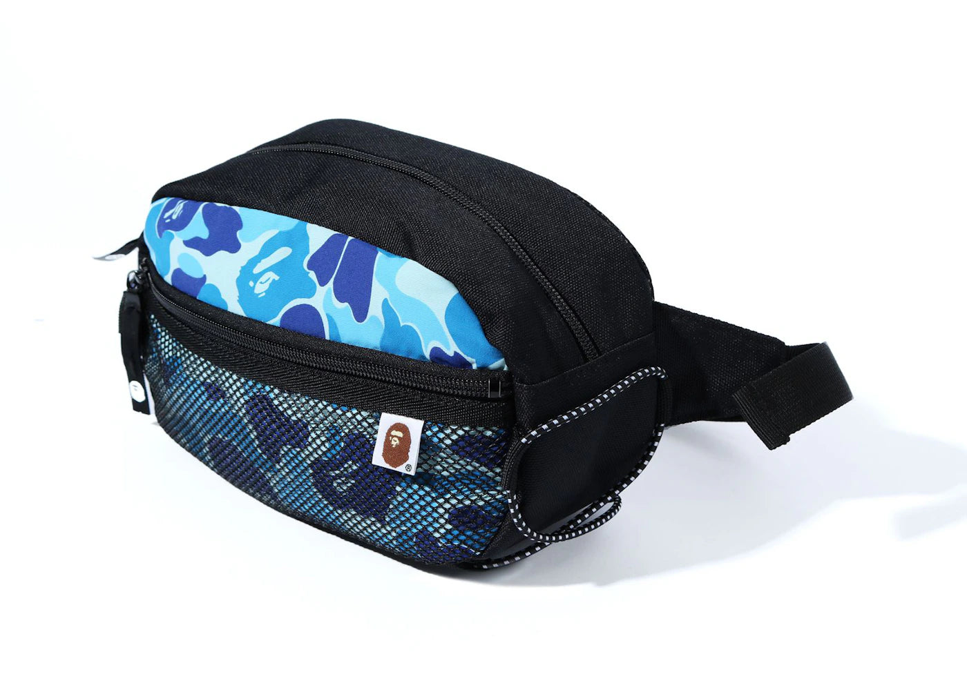 BAPE ABC Camo Bungee Cord Waist Bag Blue -1