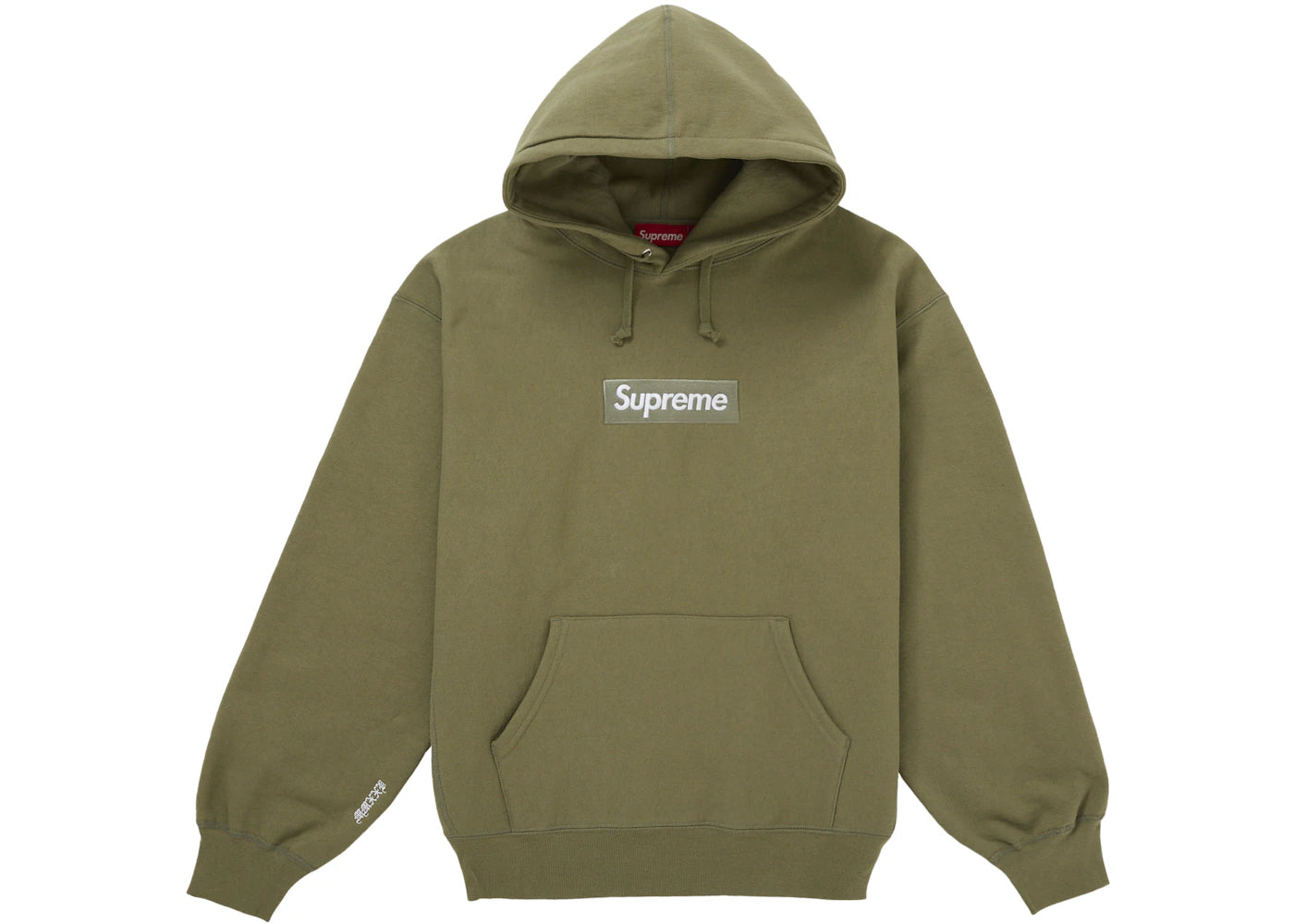Supreme Box Logo Hooded Sweatshirt (FW25) Light Olive -1