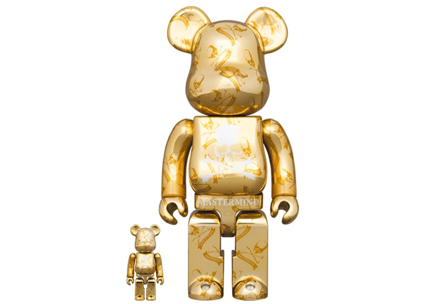 Bearbrick x Mastermind World 100% & 400% Set Gold -1