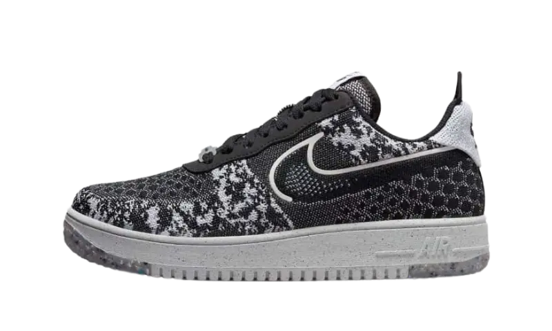 Nike Air Force 1 Low Crater Flyknit Black White Melange