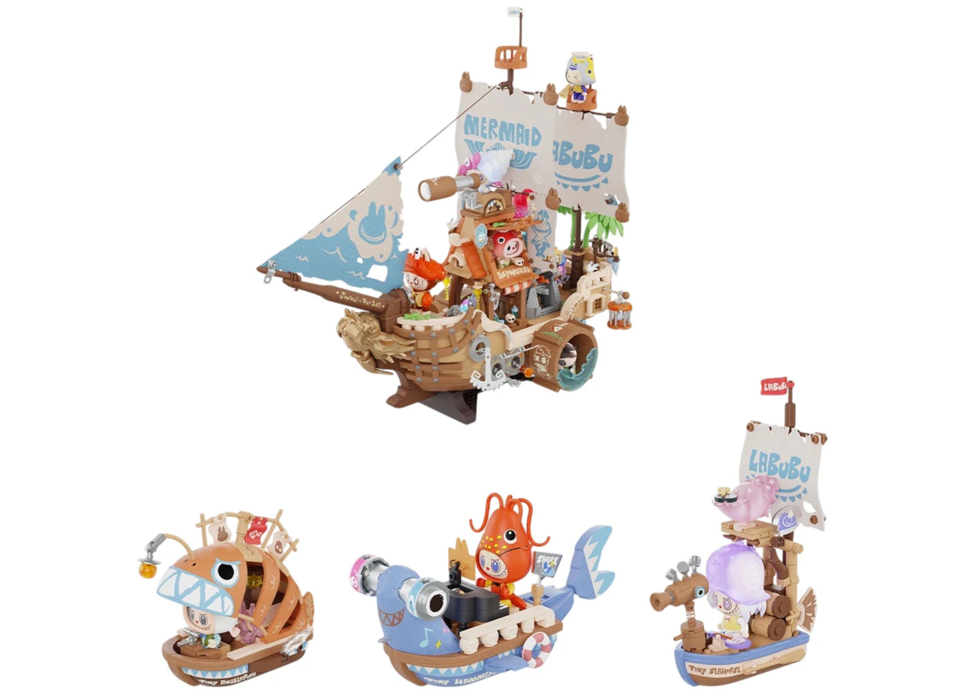 Pop Mart THE MONSTERS Labubu Chasing Mermaids Series Whole Set Block Figures -1