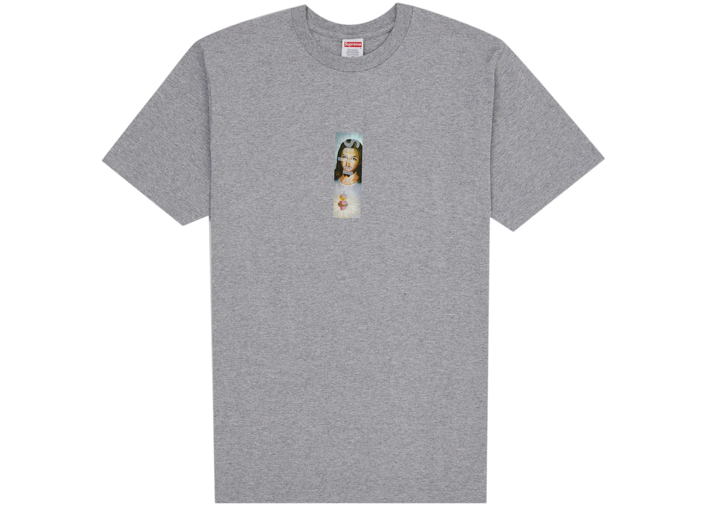Supreme Prayer Card Box Logo Tee Heather Grey -1