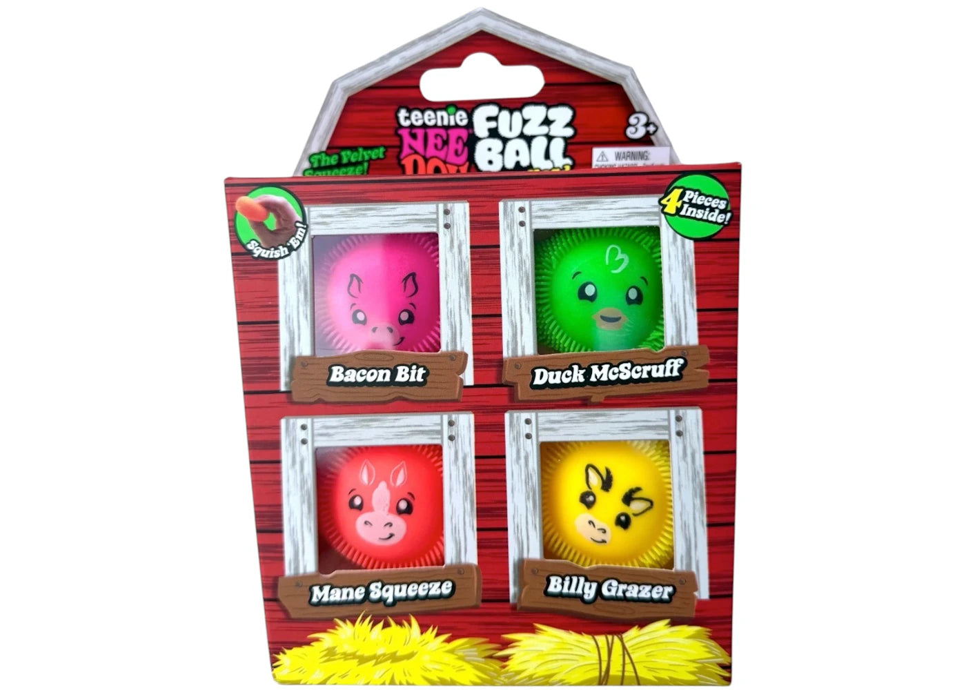 NeeDoh Barnyard Fuzzball Squishy Fidget Toy 4-Pack -1