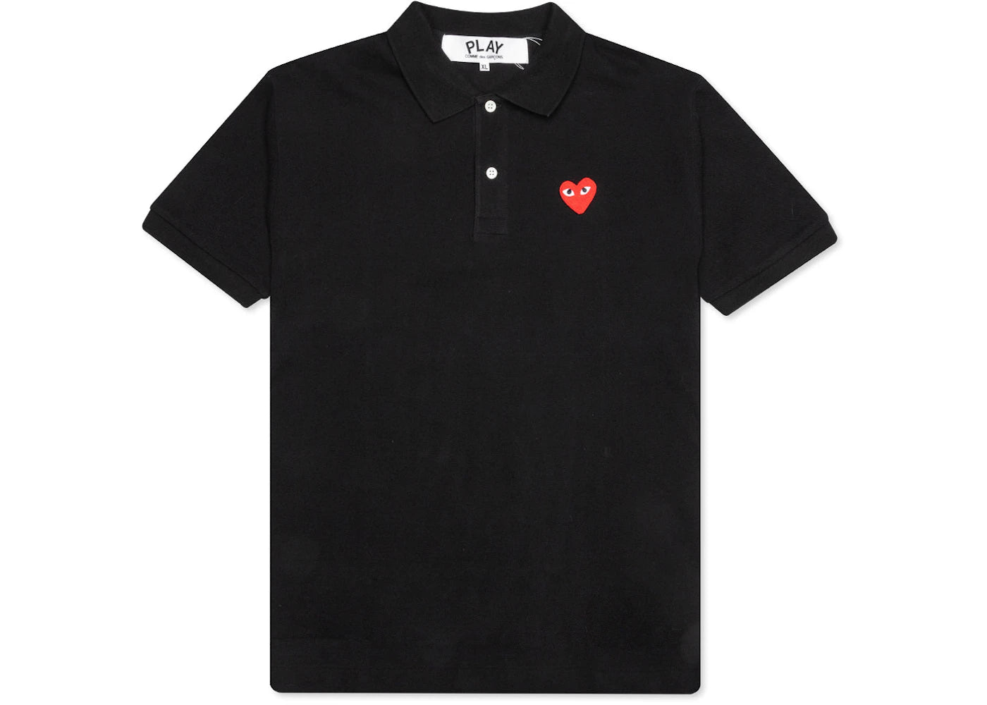 Comme des Garcons Play Red Emblem Polo Black -1