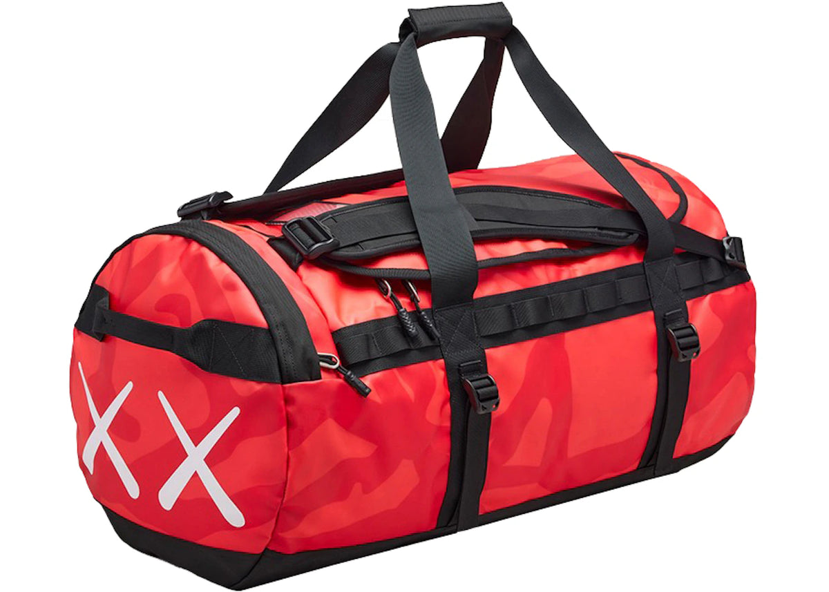 KAWS x The North Face M Duffle Bag Brilliant Coral 86 Print -1