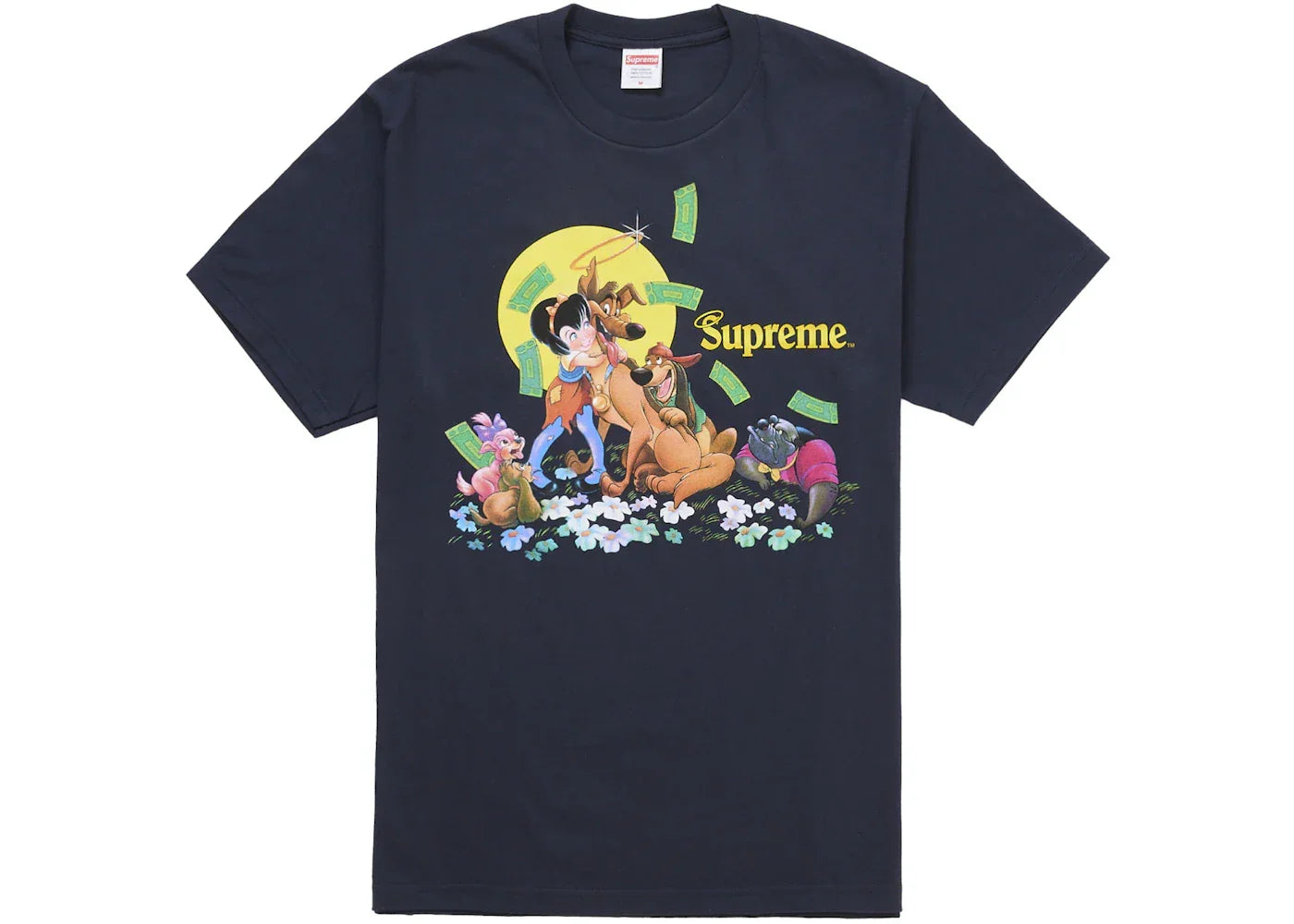 Supreme All Dogs Go To Heaven Tee Navy -1