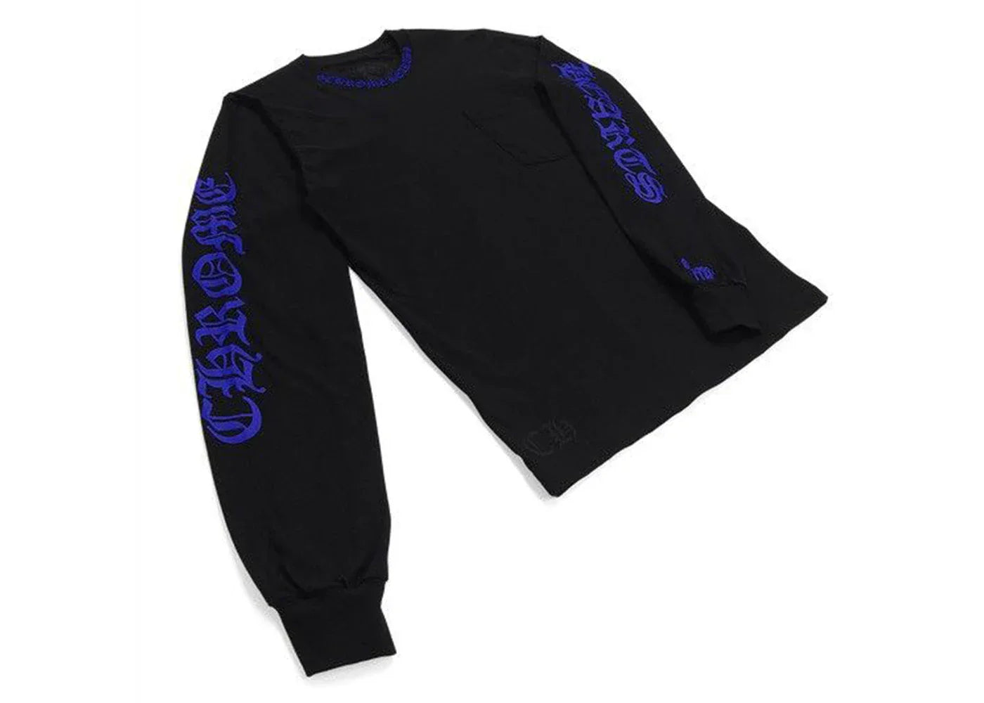 Chrome Hearts 1988 Neck Logo Long Sleeve T-shirt Black/Blue -1
