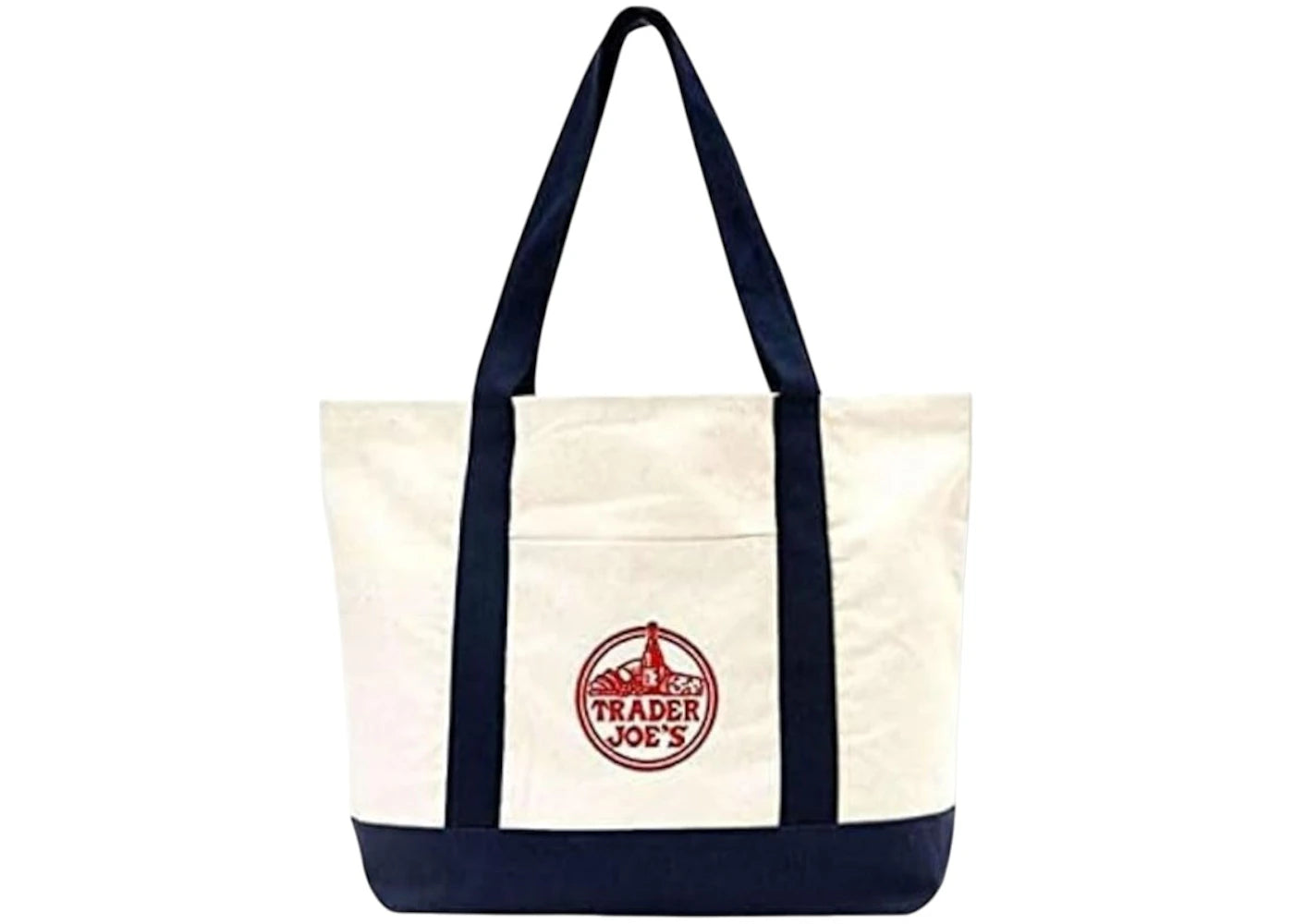 Trader Joe's Large Shopping Tote Bag Navy -1
