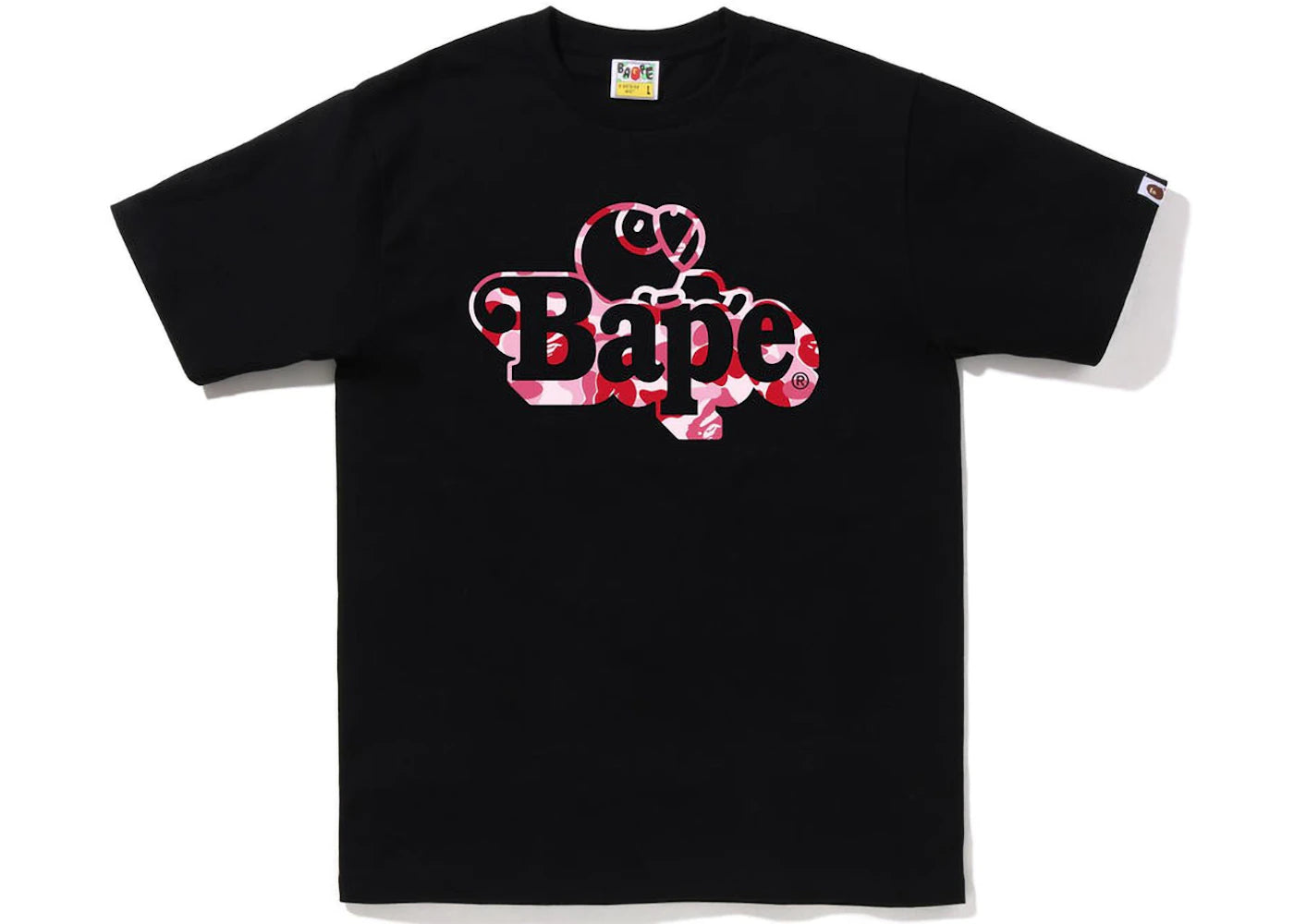 BAPE ABC Camo Milo on Bape Tee Black Pink -1