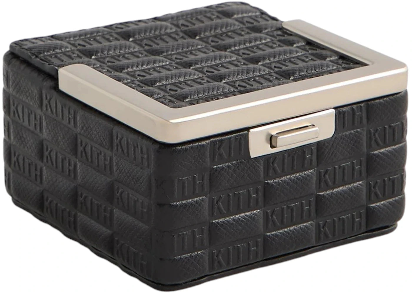 Kith Kithmas Monogram Saffiano Leather Square Frame Jewelry Case Black -1