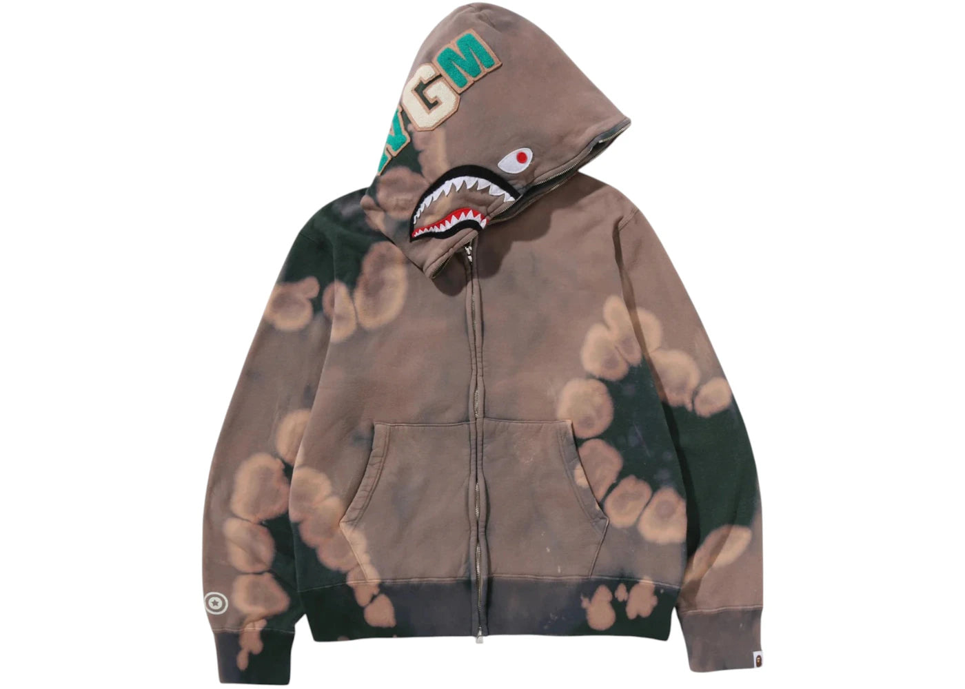 BAPE Hand Dye Shark Full Zip Hoodie Green -1
