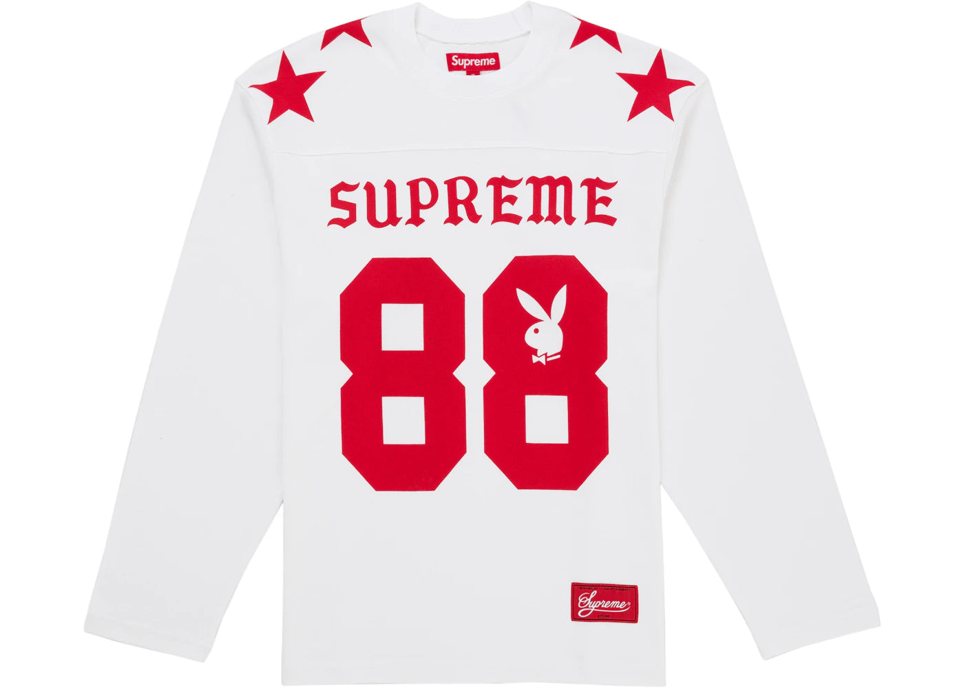 Supreme Playboy L/S Football Top White -1