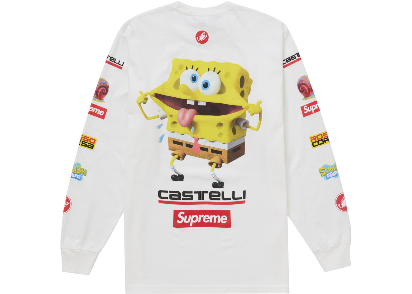 Supreme SpongeBob/Castelli Racing L/S Tee White -1