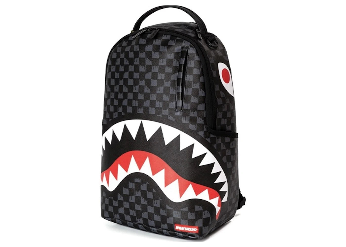 Sprayground Drip Check Shark Backpack Black/Grey Checker -1