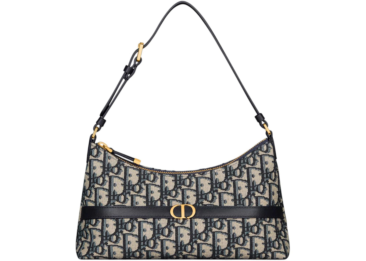 Dior 30 Montaigne Hobo Dior Oblique Jacquard Mini Bag Blue -1
