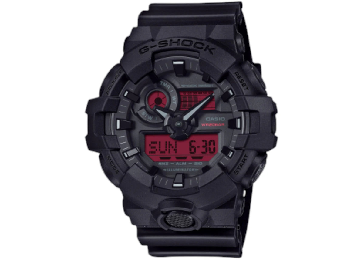 Casio Analog-Digital GA-700 Series GA-700BBR-1A (Black) -1