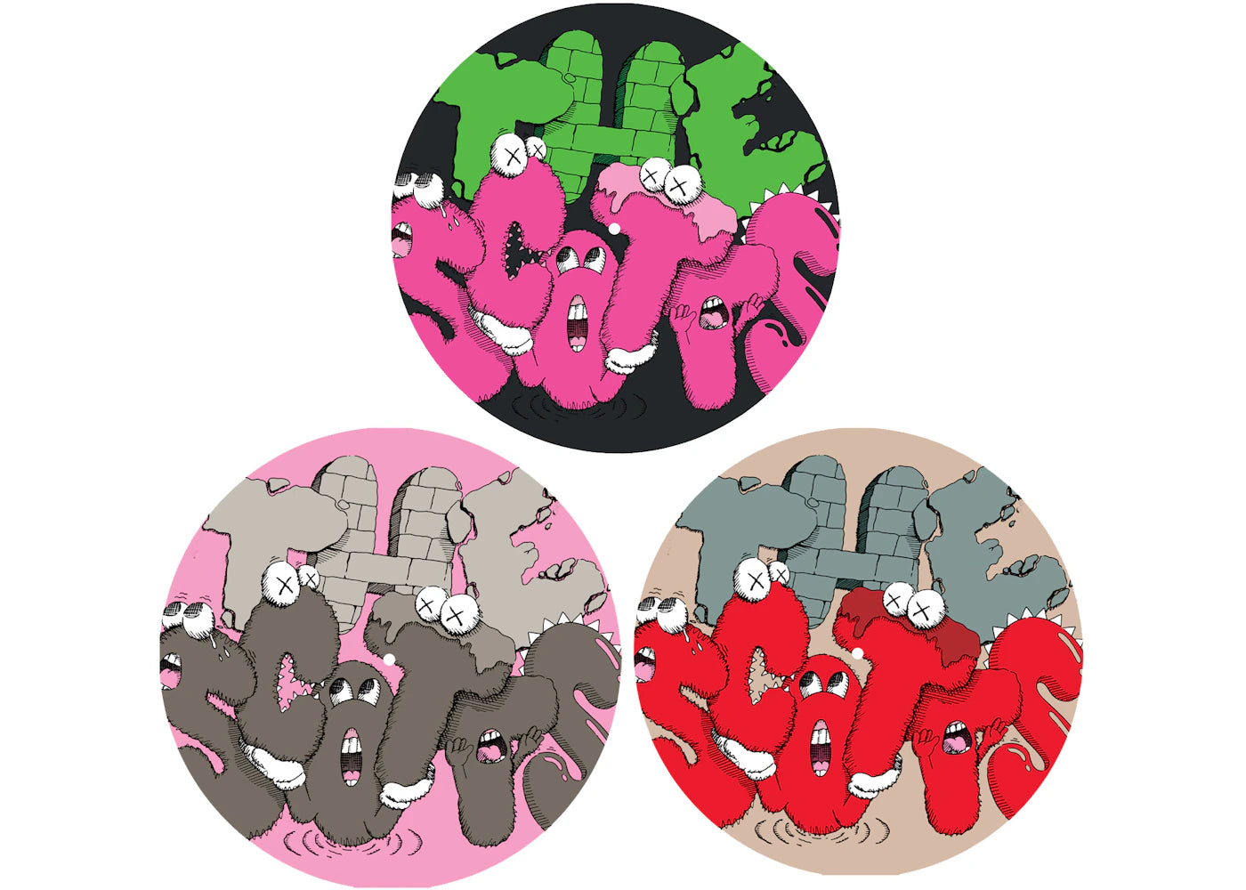 Travis Scott The Scotts KAWS Picture Disc Black/Pink/Beige Set -1