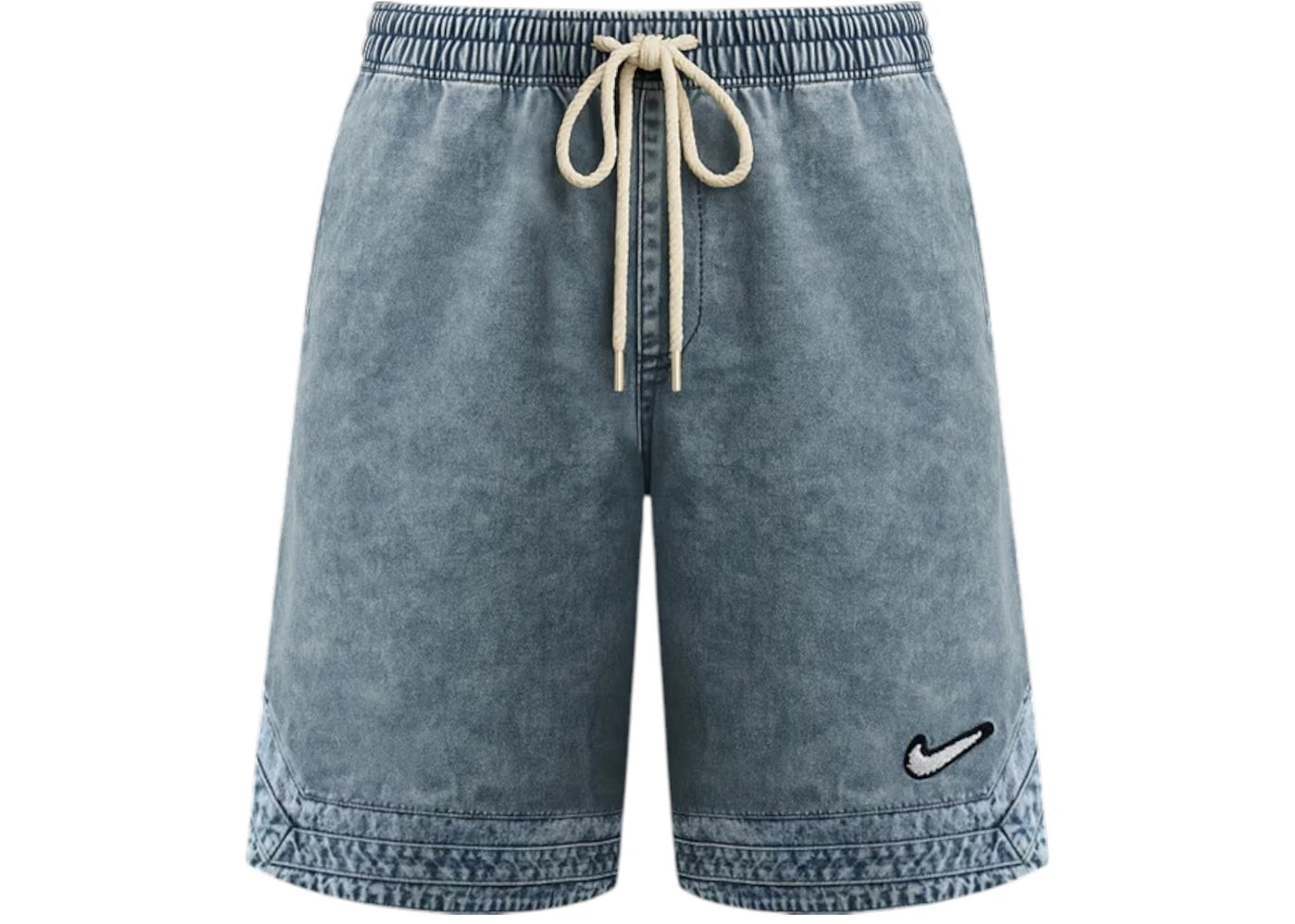 Nike Force Denim Fleece Shorts Blue Grey -1