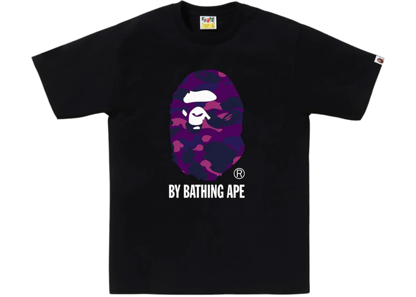 BAPE A Bathing Ape Color Camo By Bathing Ape Tee Black/Purple -1