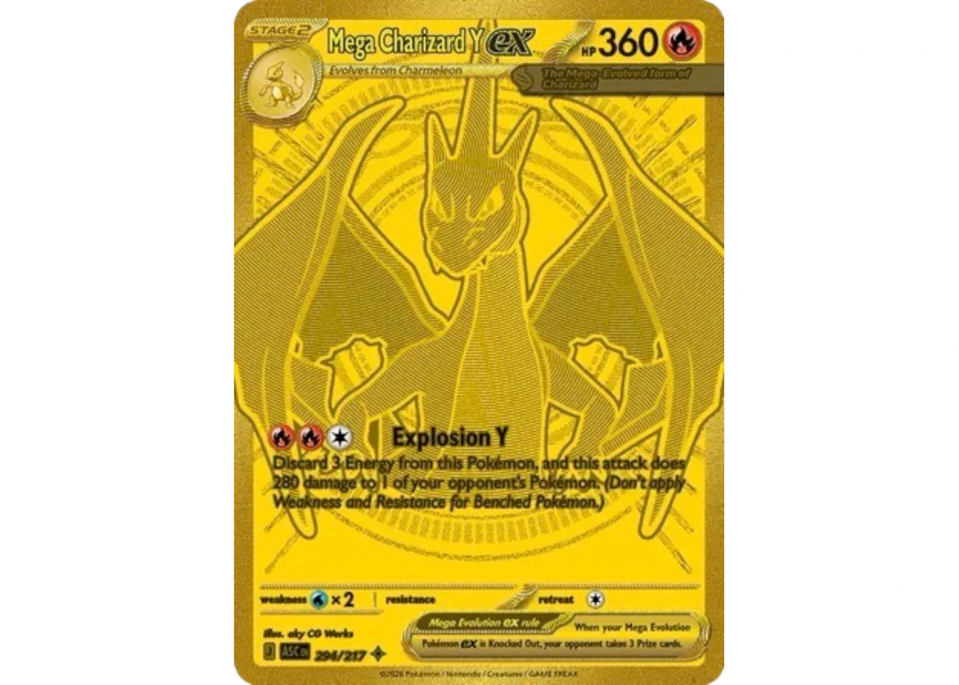 Mega Charizard Y ex 2026 Pokémon Ascended Heroes Mega Hyper Rare 294/217 (Ungraded) -1