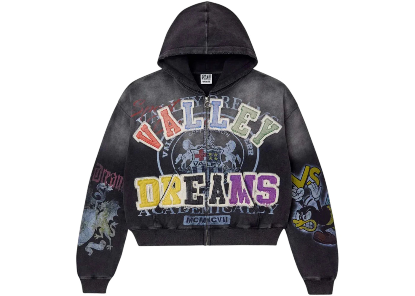 Vale Forever Blasted Zip Up Hoodie Black -1