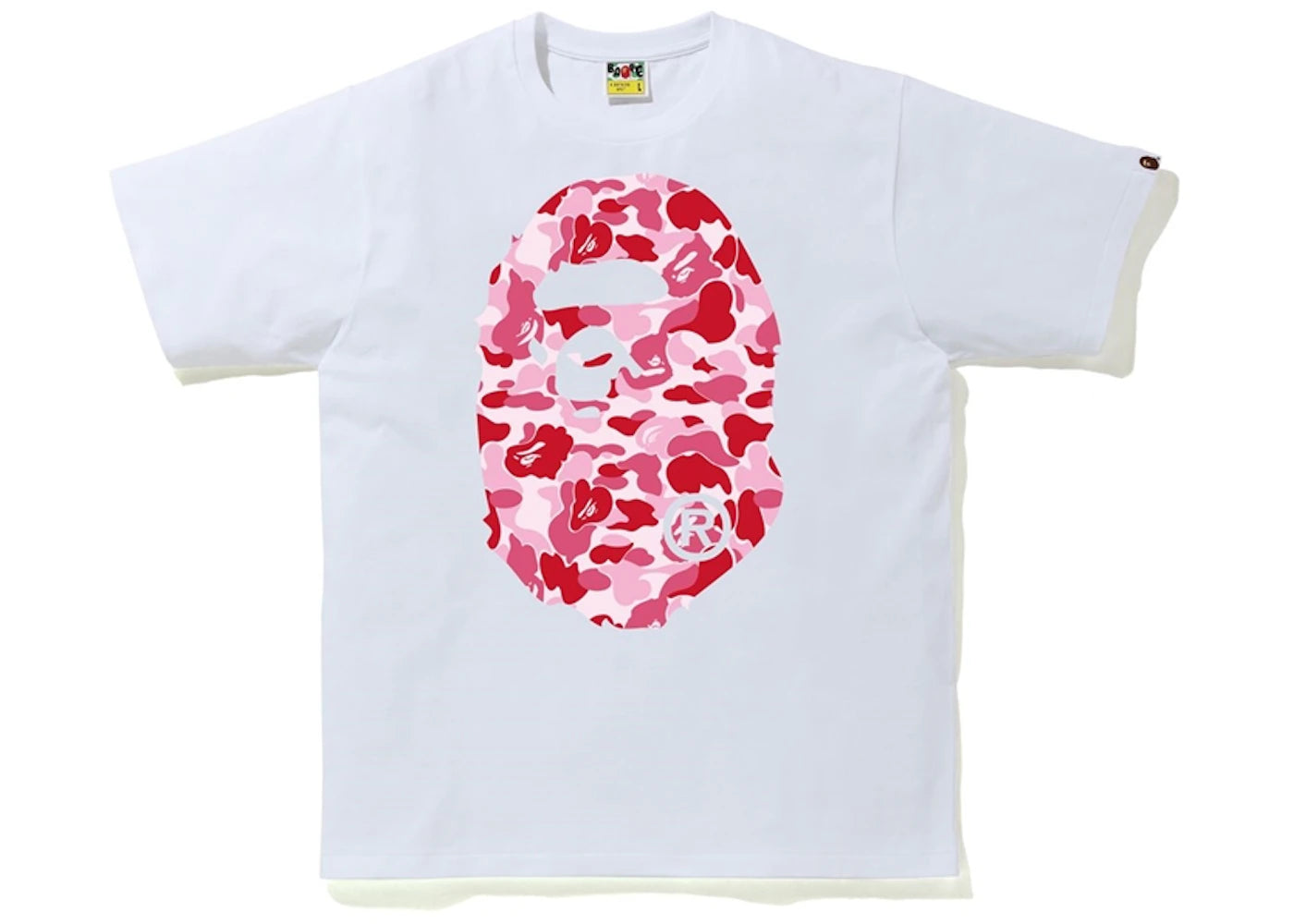 BAPE ABC Camo Big Ape Head Tee White/Pink -1