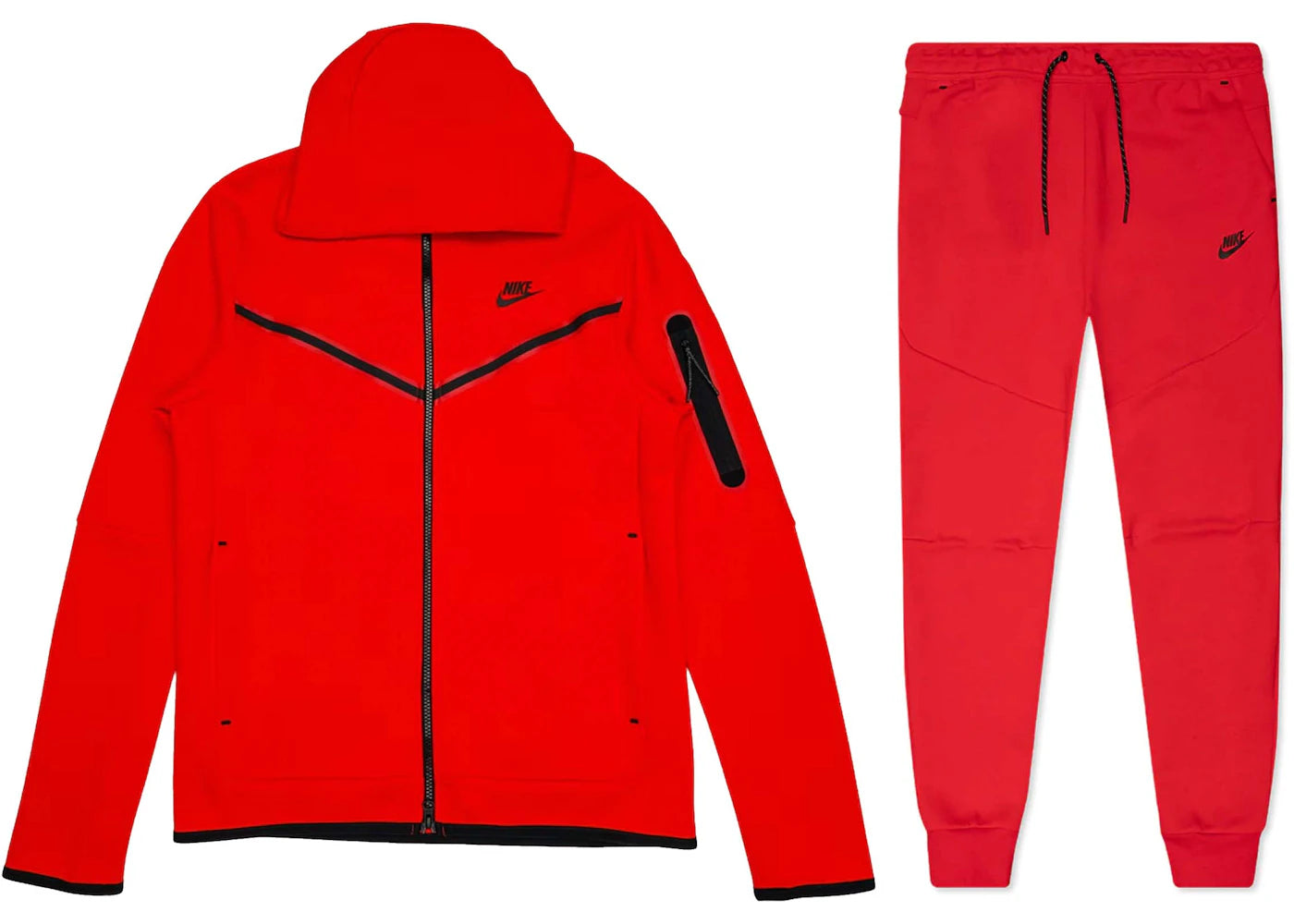 Nike Sportswear Tech Fleece Full Zip Hoodie & Joggers Set University Red -1