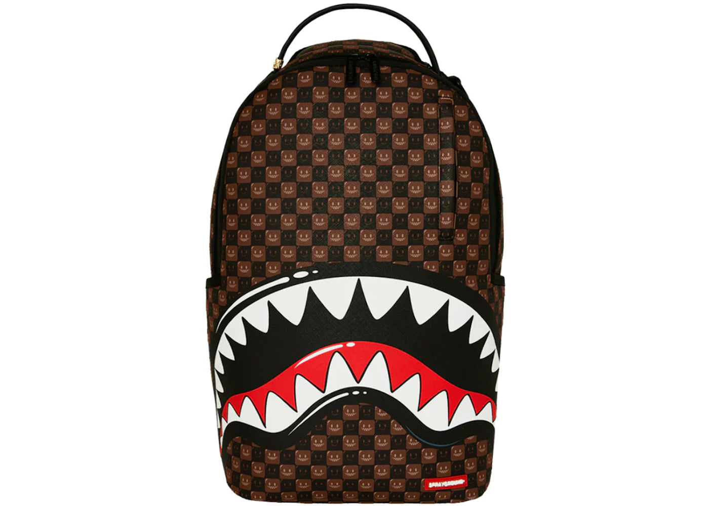 Sprayground Sharks In Paris Wtf Bubble Check Backpack Brown -1
