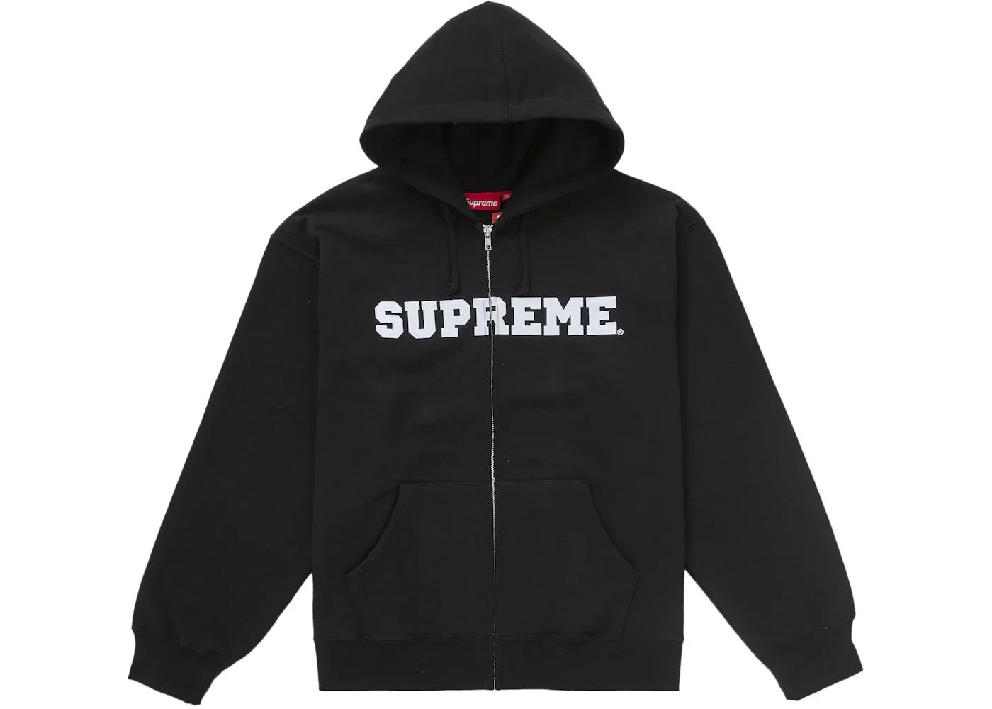 Supreme Collegiate Applique Zip Up Hooded Sweatshirt Black -1