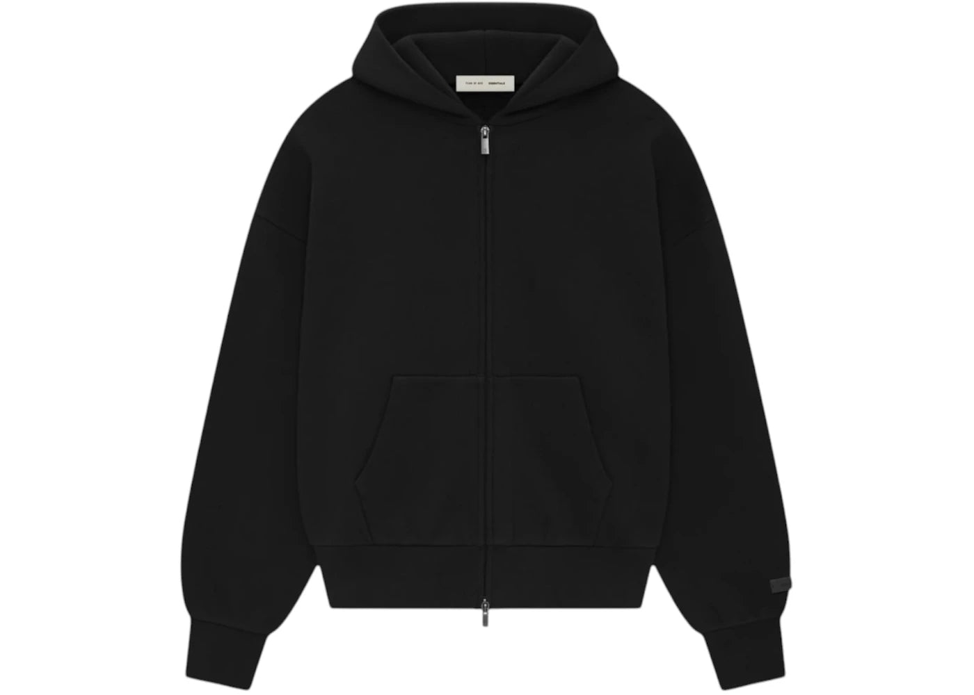 Fear of God Essentials Classic Full Zip-Up Hoodie Jet Black -1