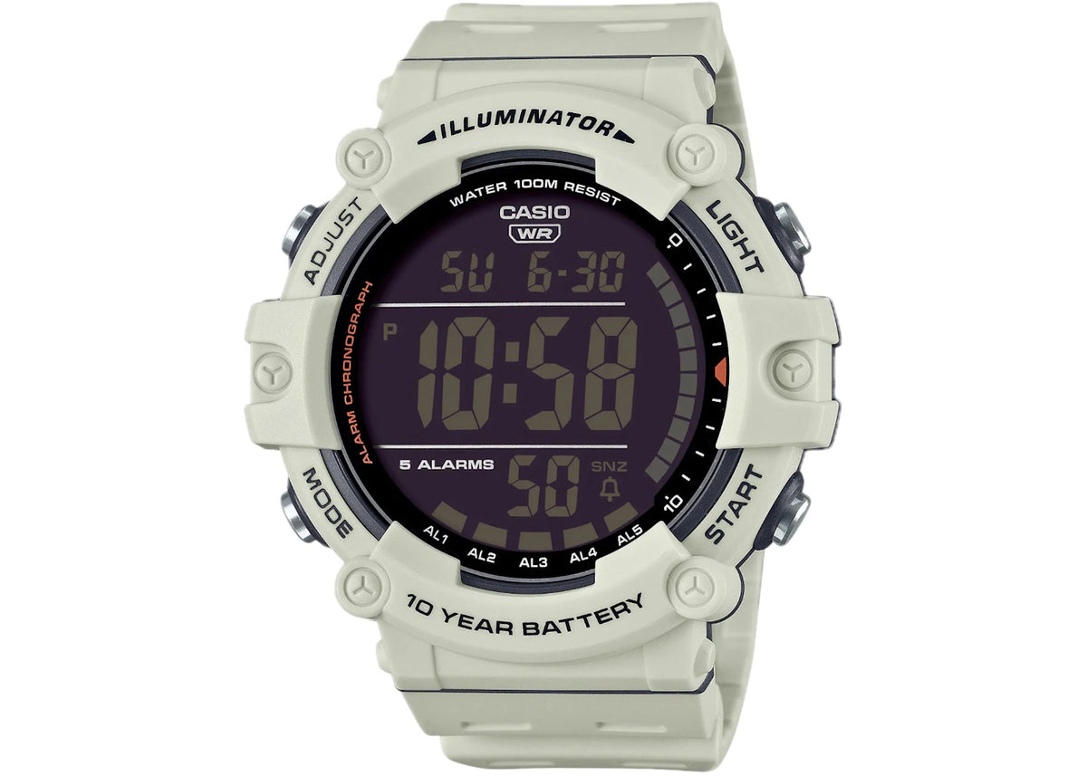 Casio Men’s White Digital Watch with Black Dial AE-1500WH-8B2V -1