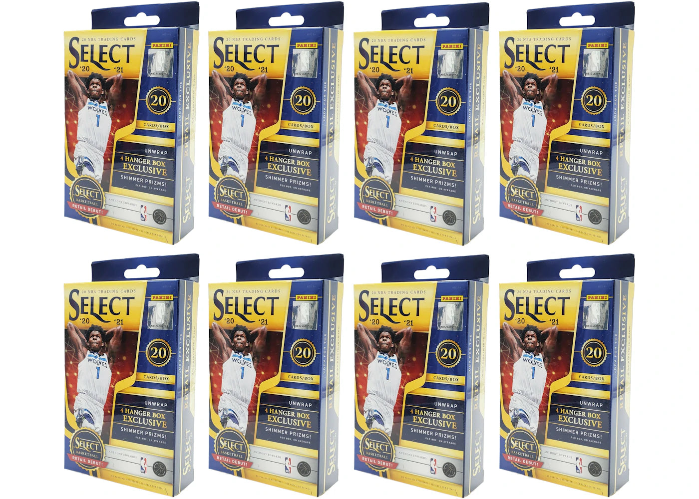 2020-21 Panini Select Basketball Hanger Box (Shimmer Prizms) 8x Lot -1