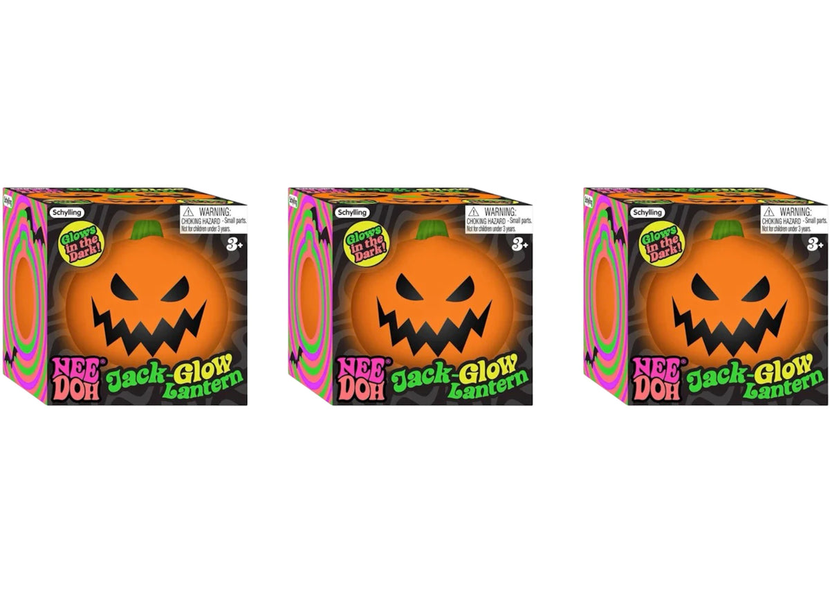 NeeDoh Jack Glow Lantern Squishy Fidget Toy 3x Lot -1
