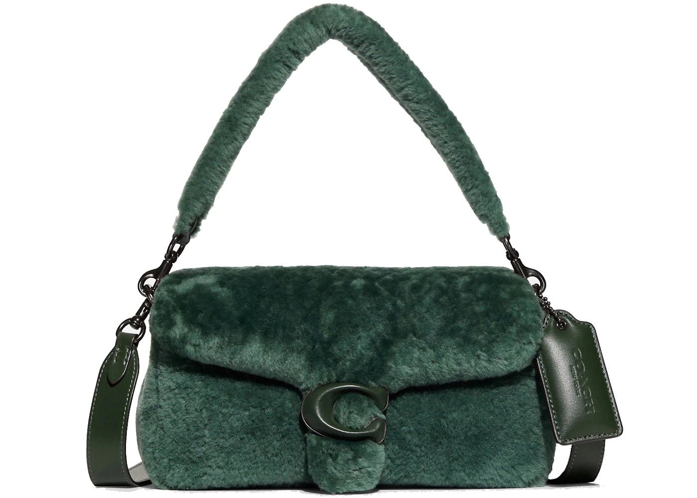 Coach Pillow Tabby 26 Shoulder Bag Shearling Green -1